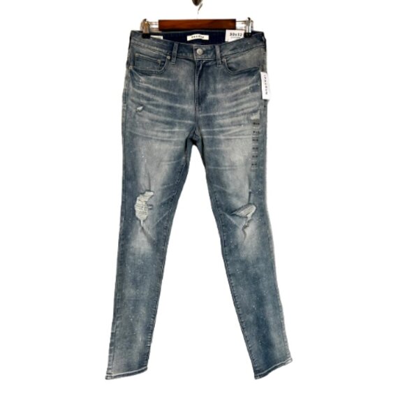 PacSun Eco Comfort Stretch Distressed Stacked Skinny Jeans NEW Men's 30x32 NWT - Picture 1 of 9